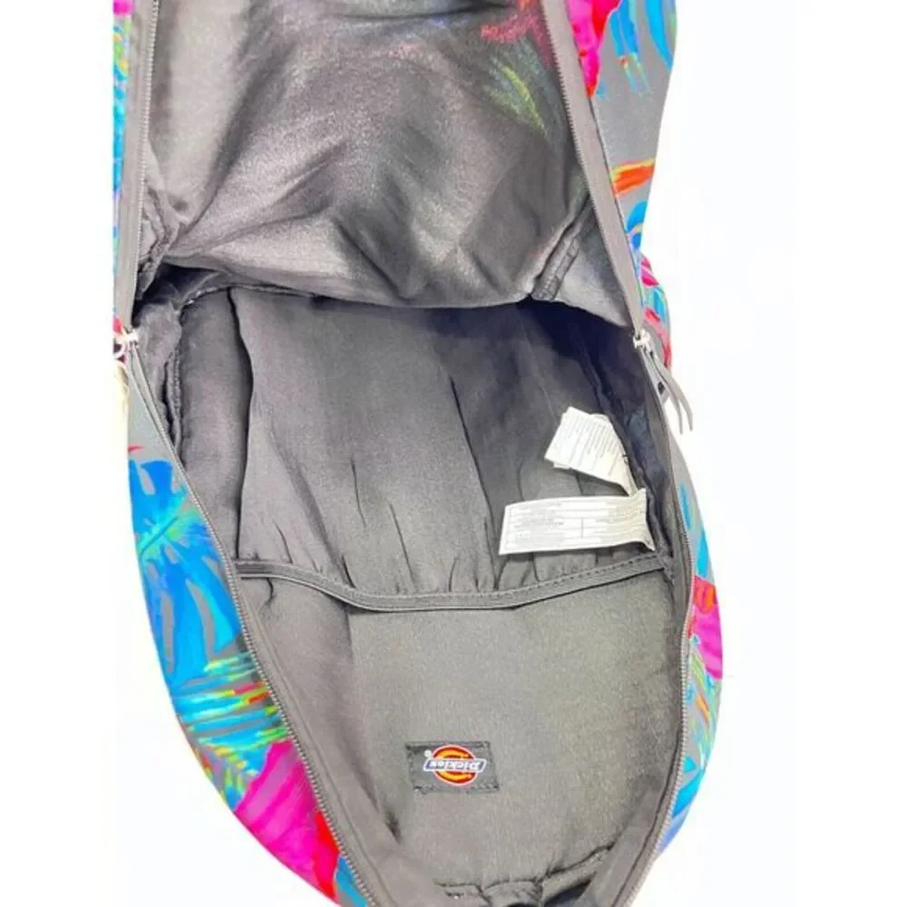 Dickies Hawaiian Print Backpack Padded Shoulder‎ Straps Zip Polyester Book Bag